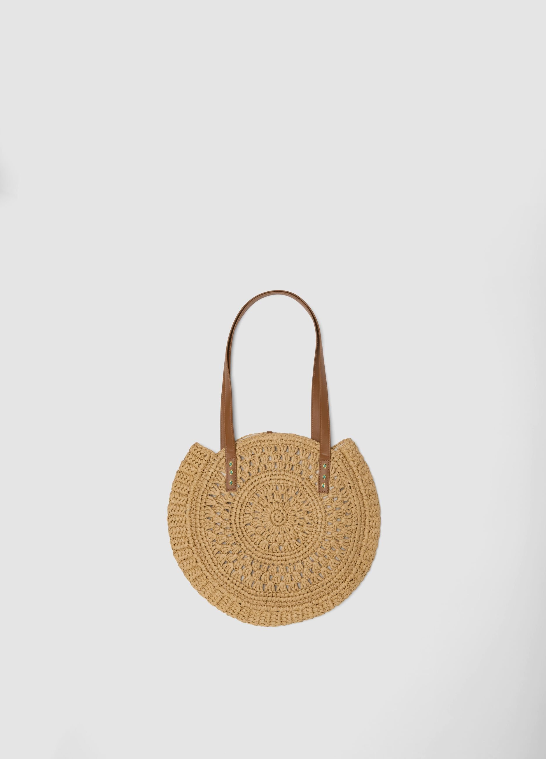 Beige paper-fibre beach bag