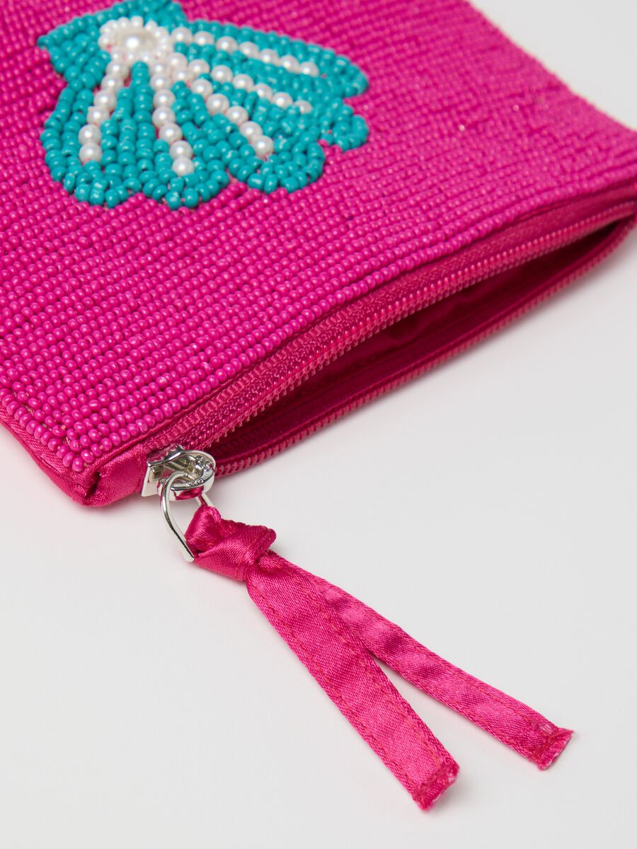 Pink glass purse with decoration_2