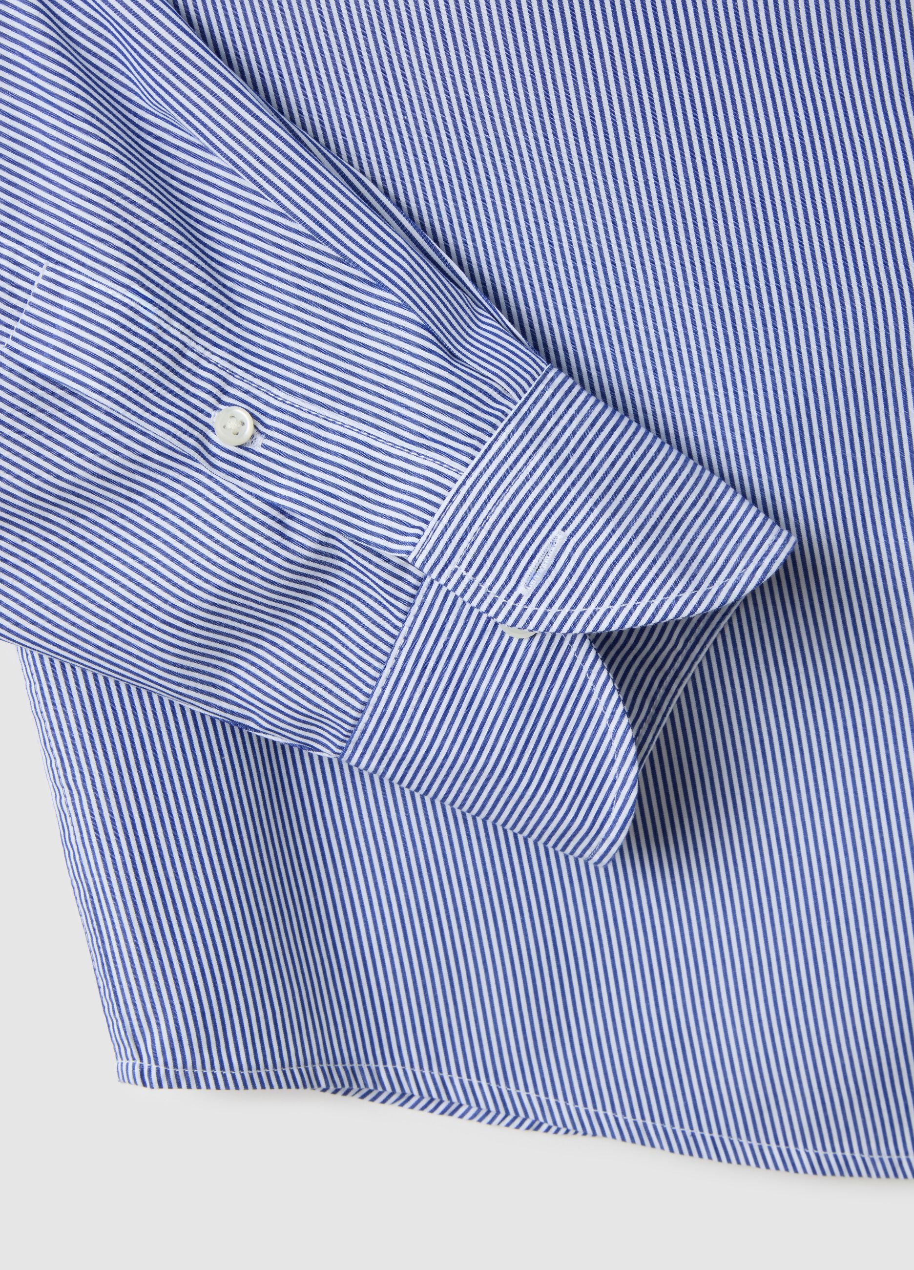 Regular fit blue pure cotton shirt