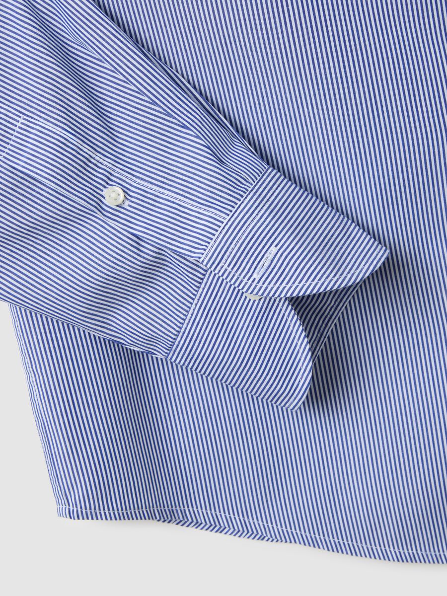 Regular fit blue pure cotton shirt_1