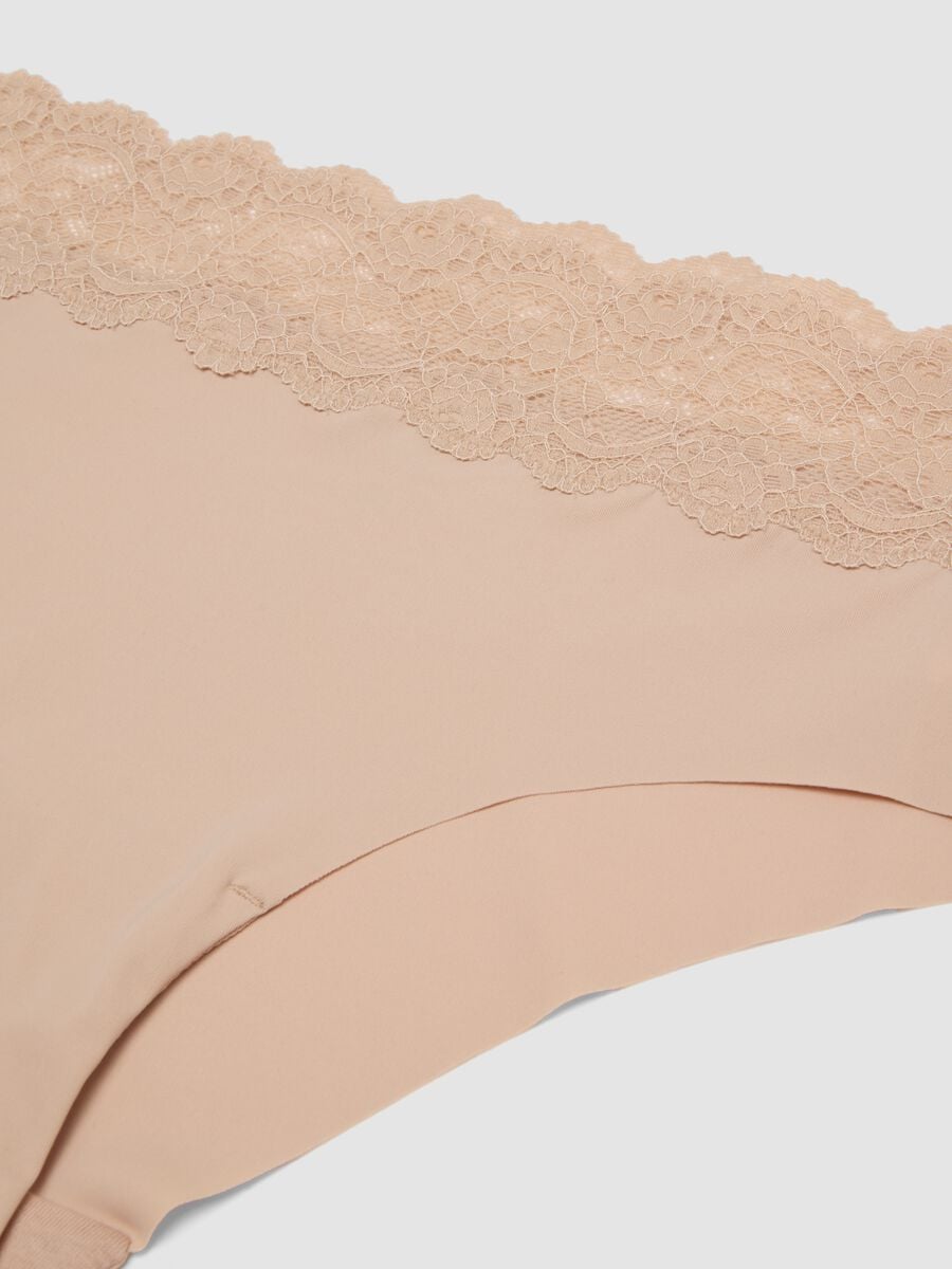 Slip beige in microfibra elasticizzata con pizzo_6