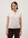 Pure cotton white shirt regular fit deep V with sheerness_0