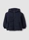 Giubbotto blu navy imbottito con cappuccio e zip per bambino_0