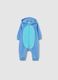 Baby blue cotton blend onesie with hood_0