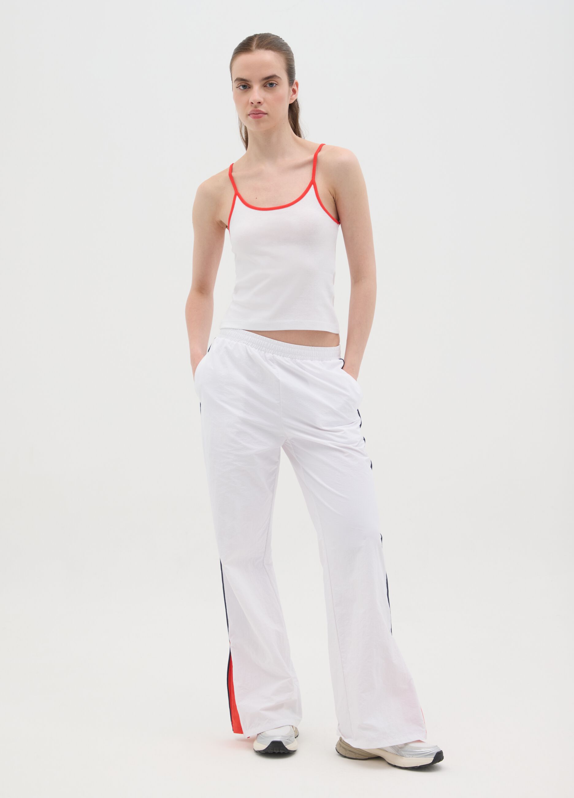 Women's multicolour pure cotton tank top regular fit