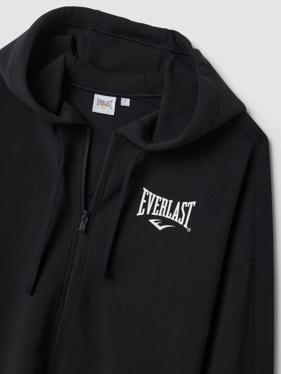Black hooded sweatshirt in stretch viscose jersey, regular fit_5