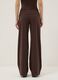 Wide leg stretchy cotton brown jogger trousers_2