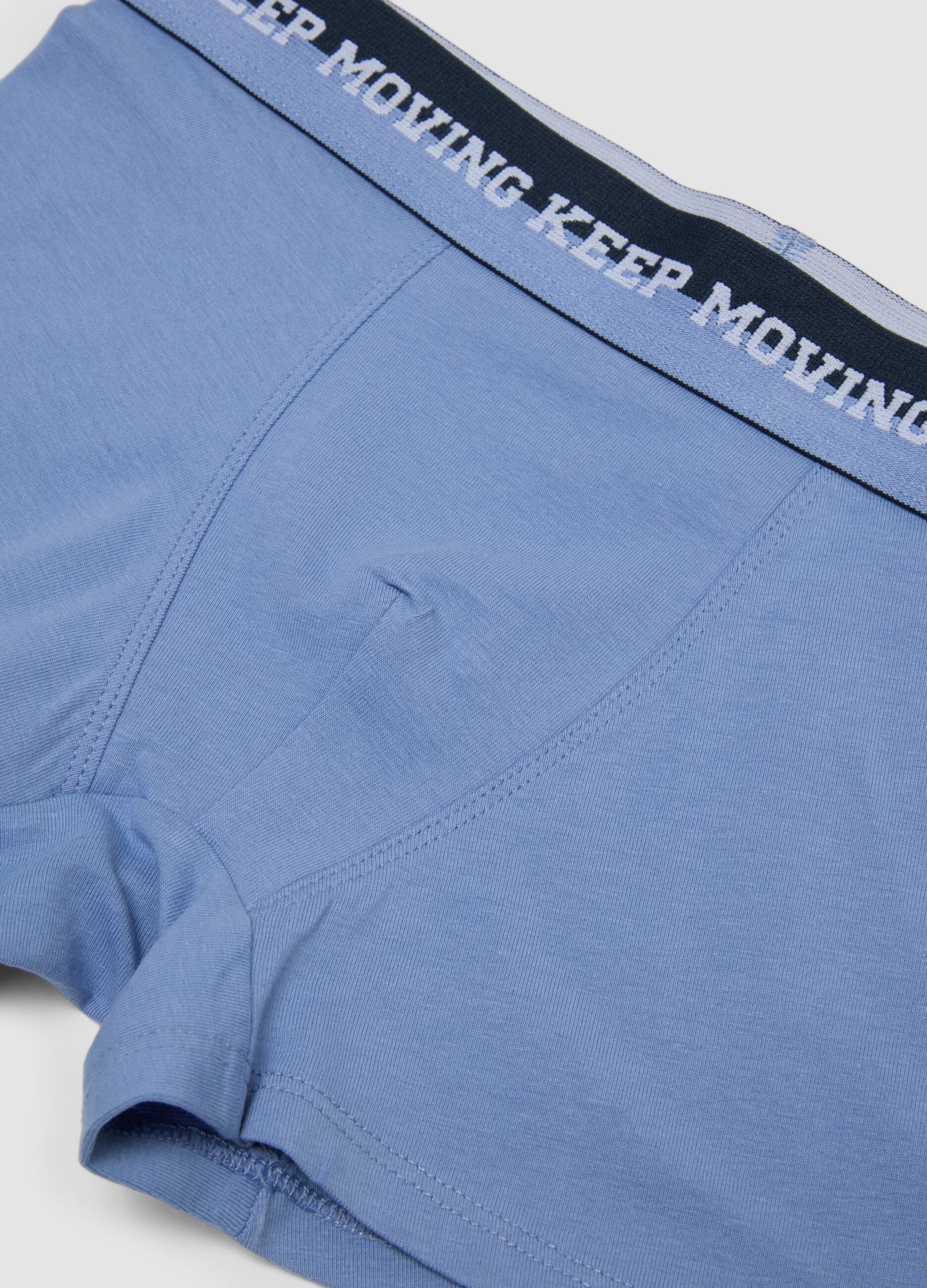 Boys&rsquo; 3-pack of blue organic stretch cotton boxers