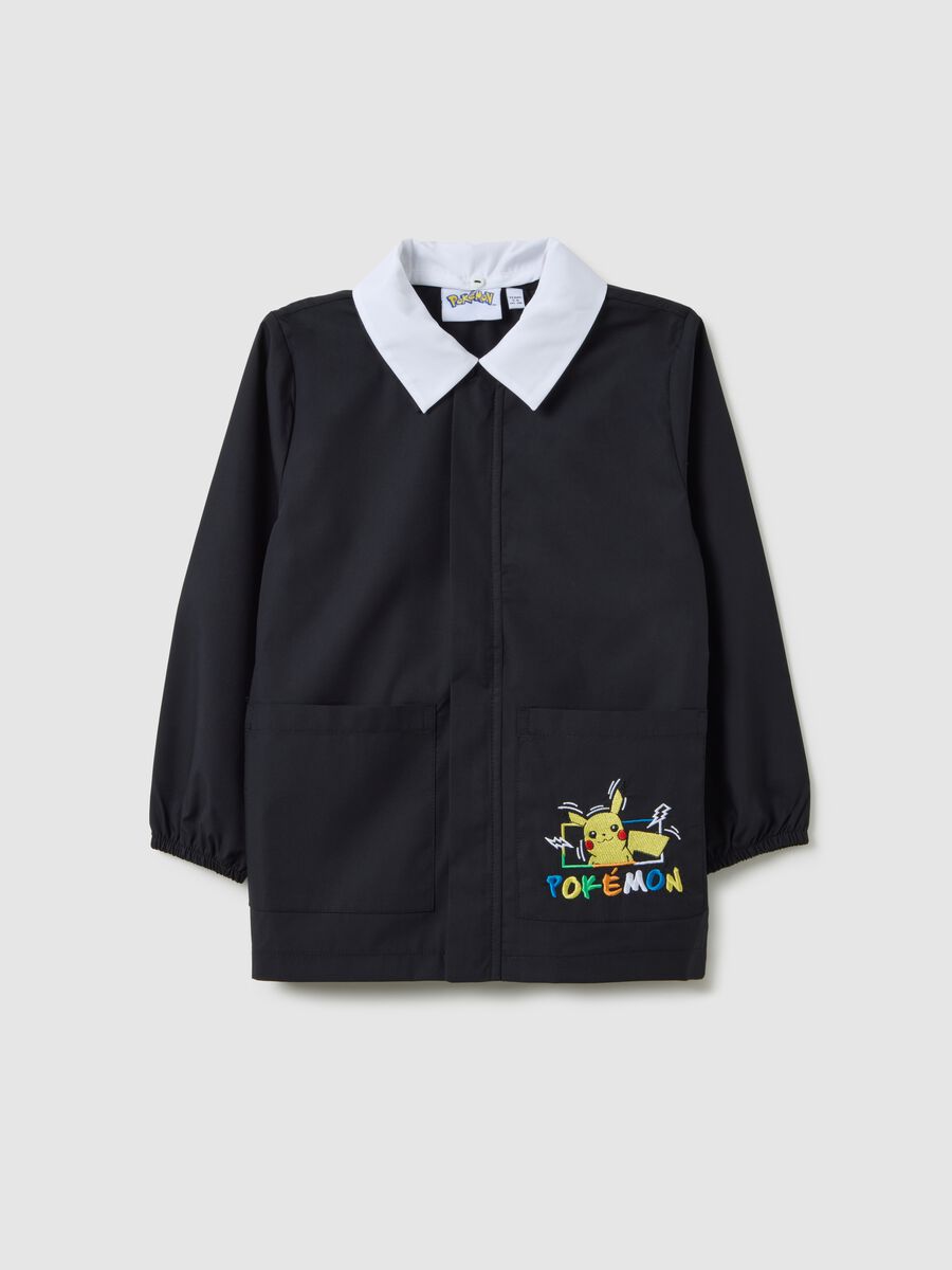 Grembiule scolastico da bambino in misto cotone multicolor con Pikachu_0