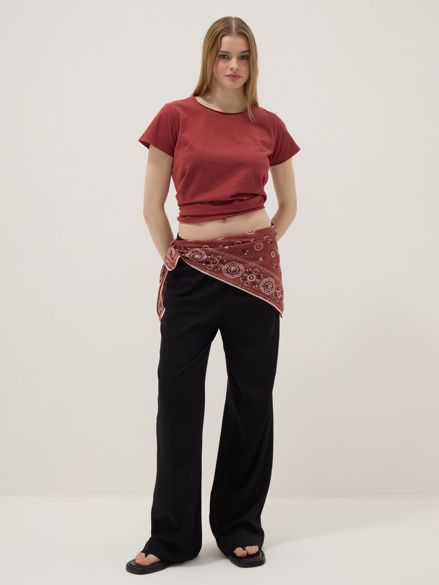 Red pure cotton short-sleeve T-shirt, regular fit_2