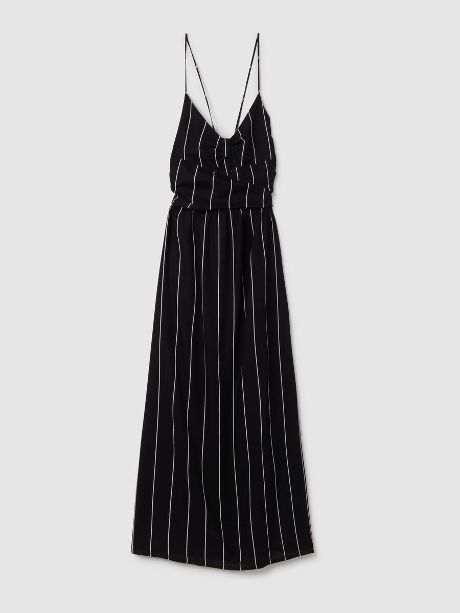 Women's long dress in pure multicolour viscose slim fit_0
