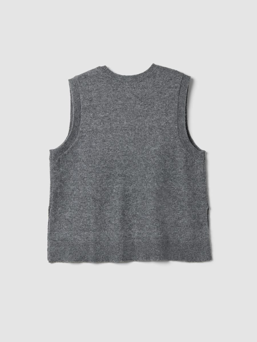 Grey marl wool-blend crew-neck vest_2