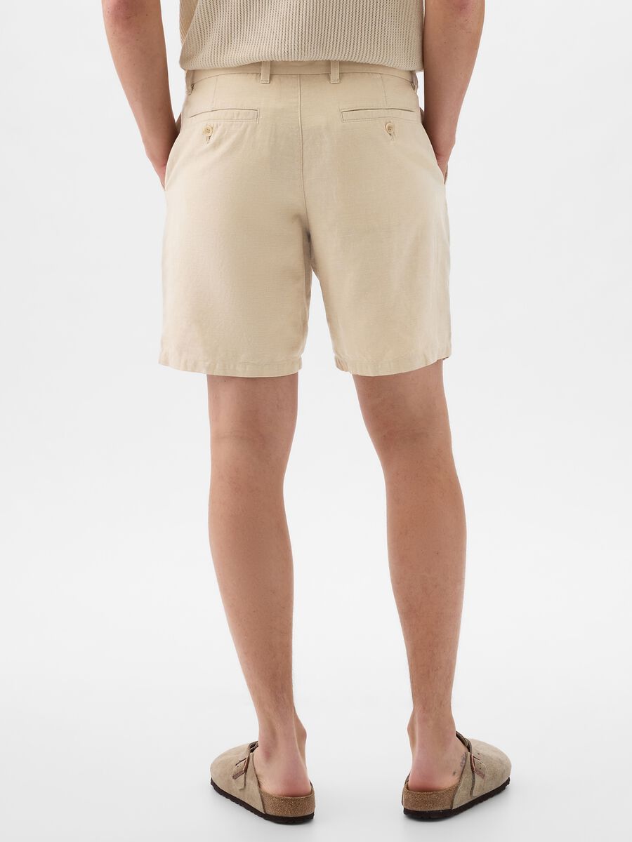 Relaxed-fit Bermuda shorts in cotton and linen_4