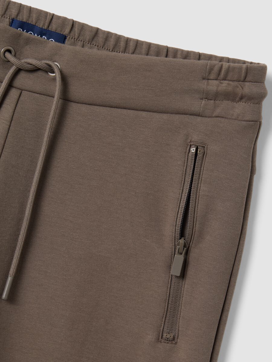Bermuda in misto cotone elasticizzato marrone regular fit_5