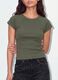 Green fitted ribbed stretch-cotton T-shirt with studs_3