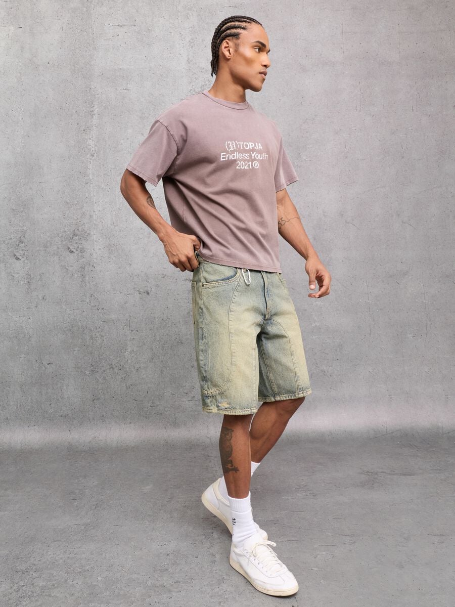 Denim Shorts Washed Light Blue & Tea_3