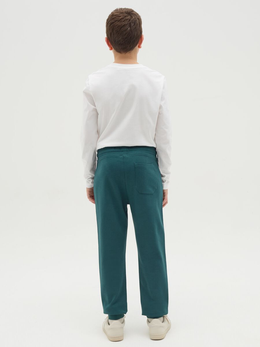 Fleece joggers with drawstring and print_2