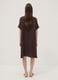 Brown pure linen dress with Mandarin collar, regular fit_3