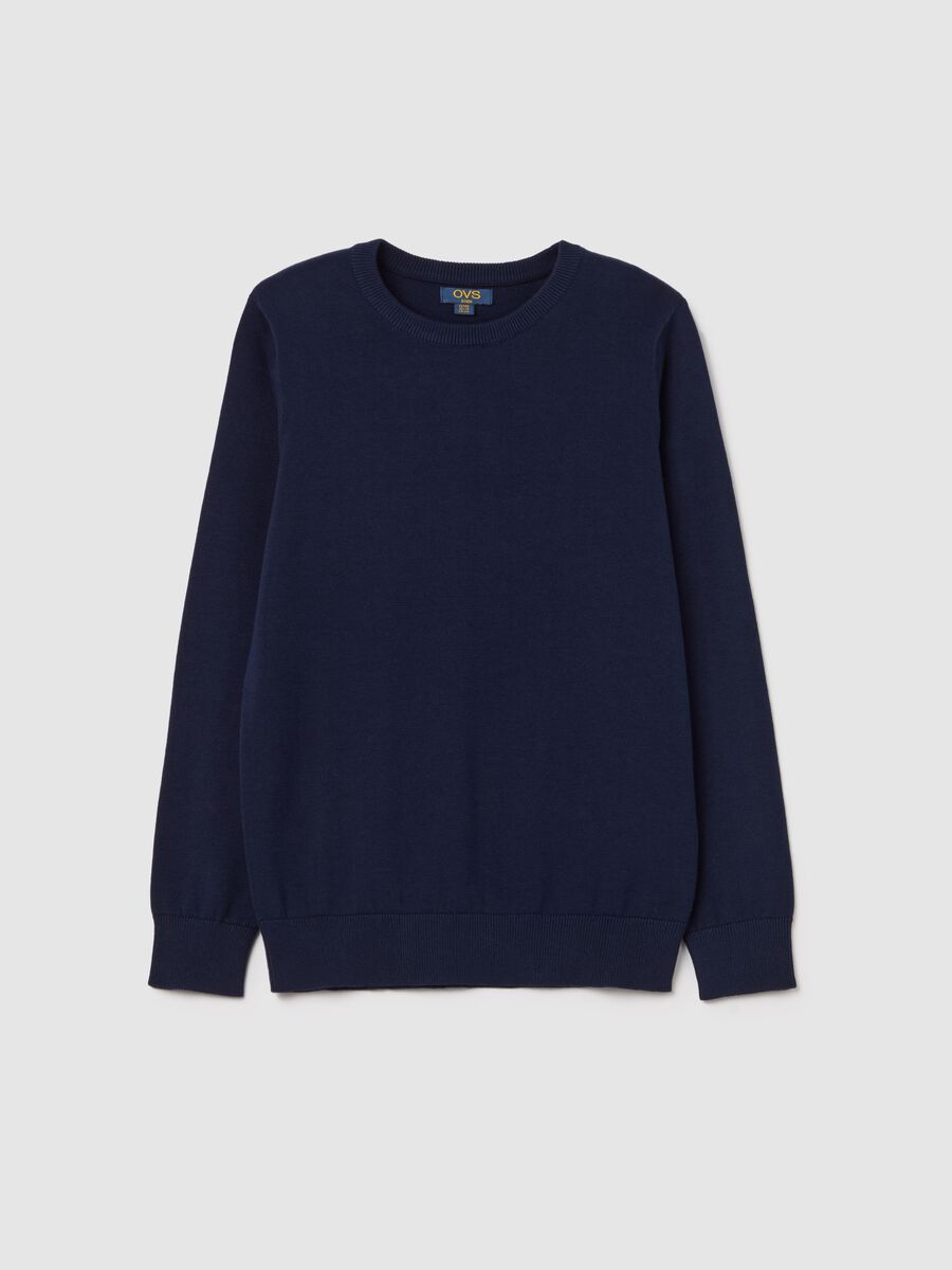 Solid colour cotton pullover_3