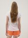 White pure cotton pyjama T-shirt, regular fit with embroidery_2