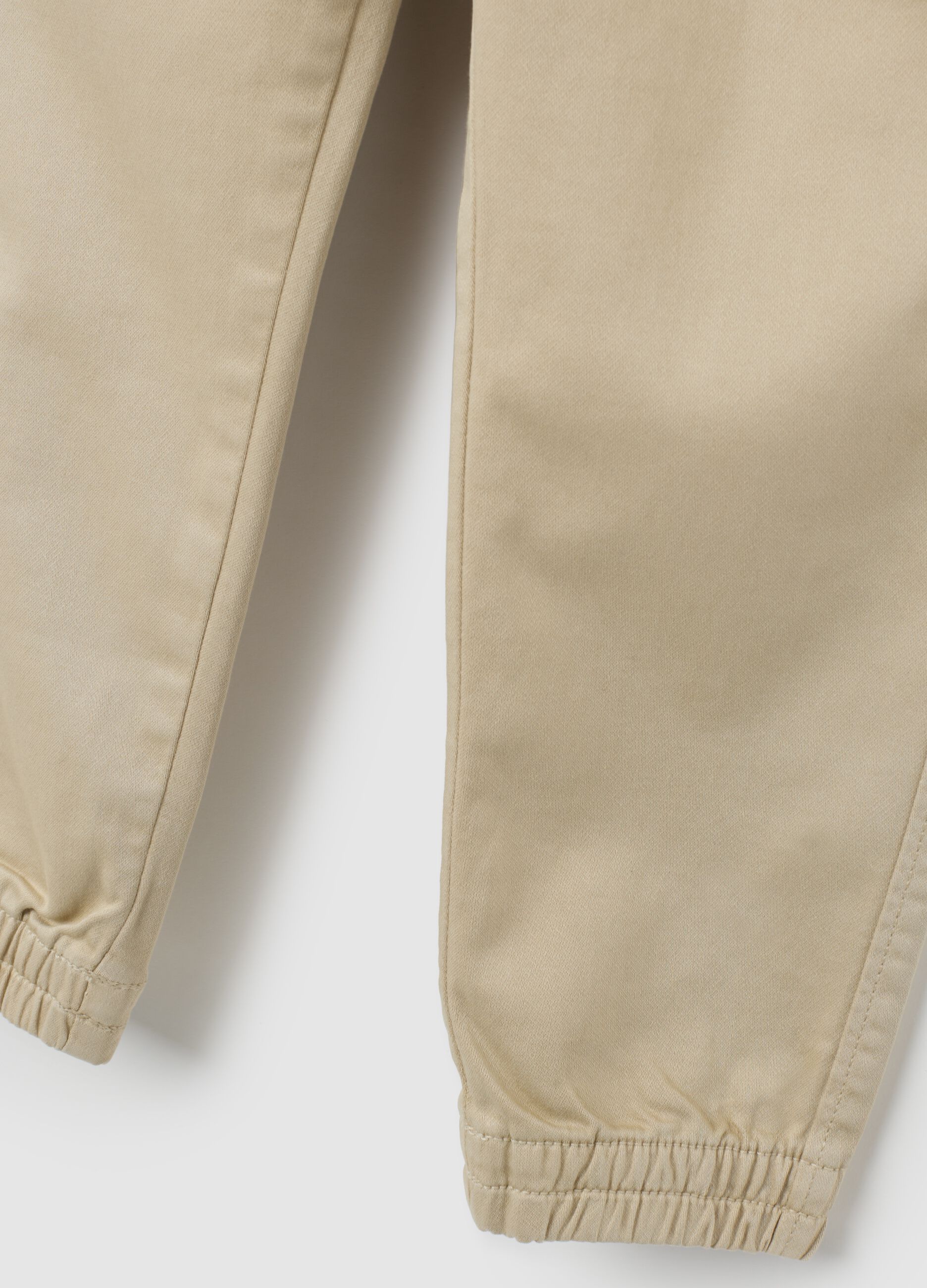 Pantaloni da bambino in cotone beige regular fit
