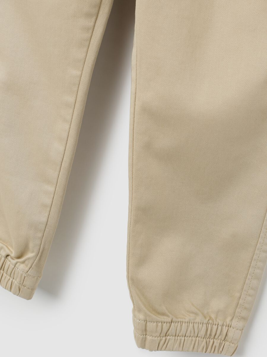 Pantaloni da bambino in cotone beige regular fit_3