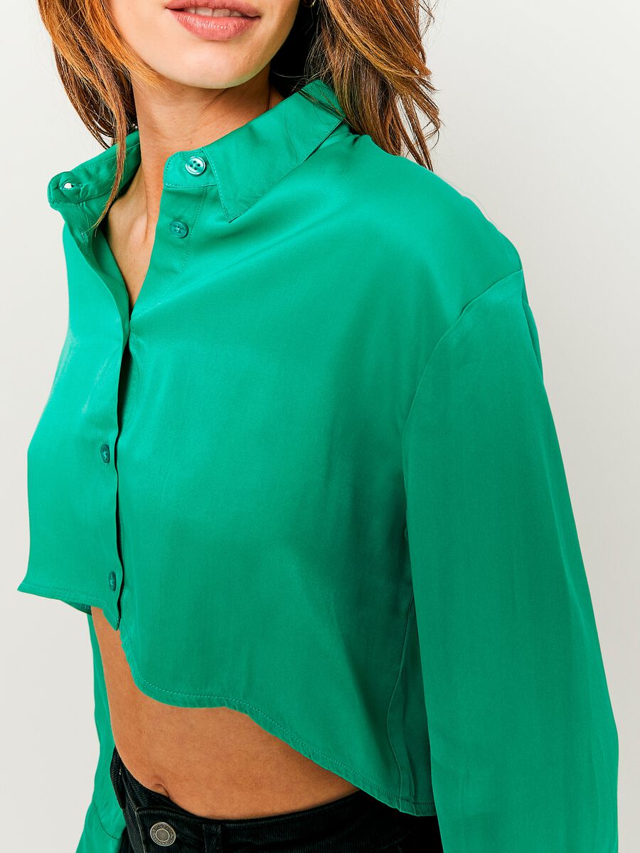 Cropped shirt in viscose_1