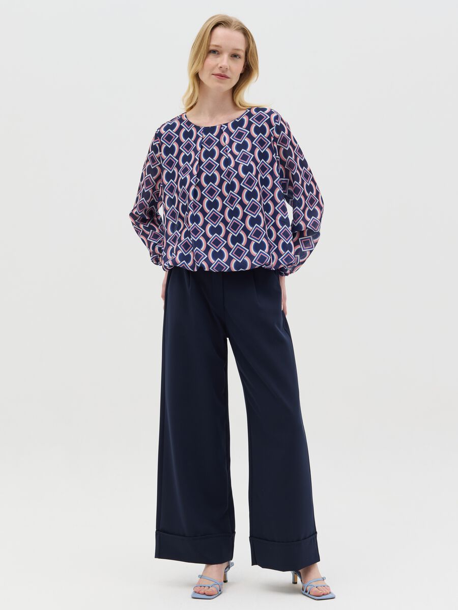 Blouse with geometric print_1