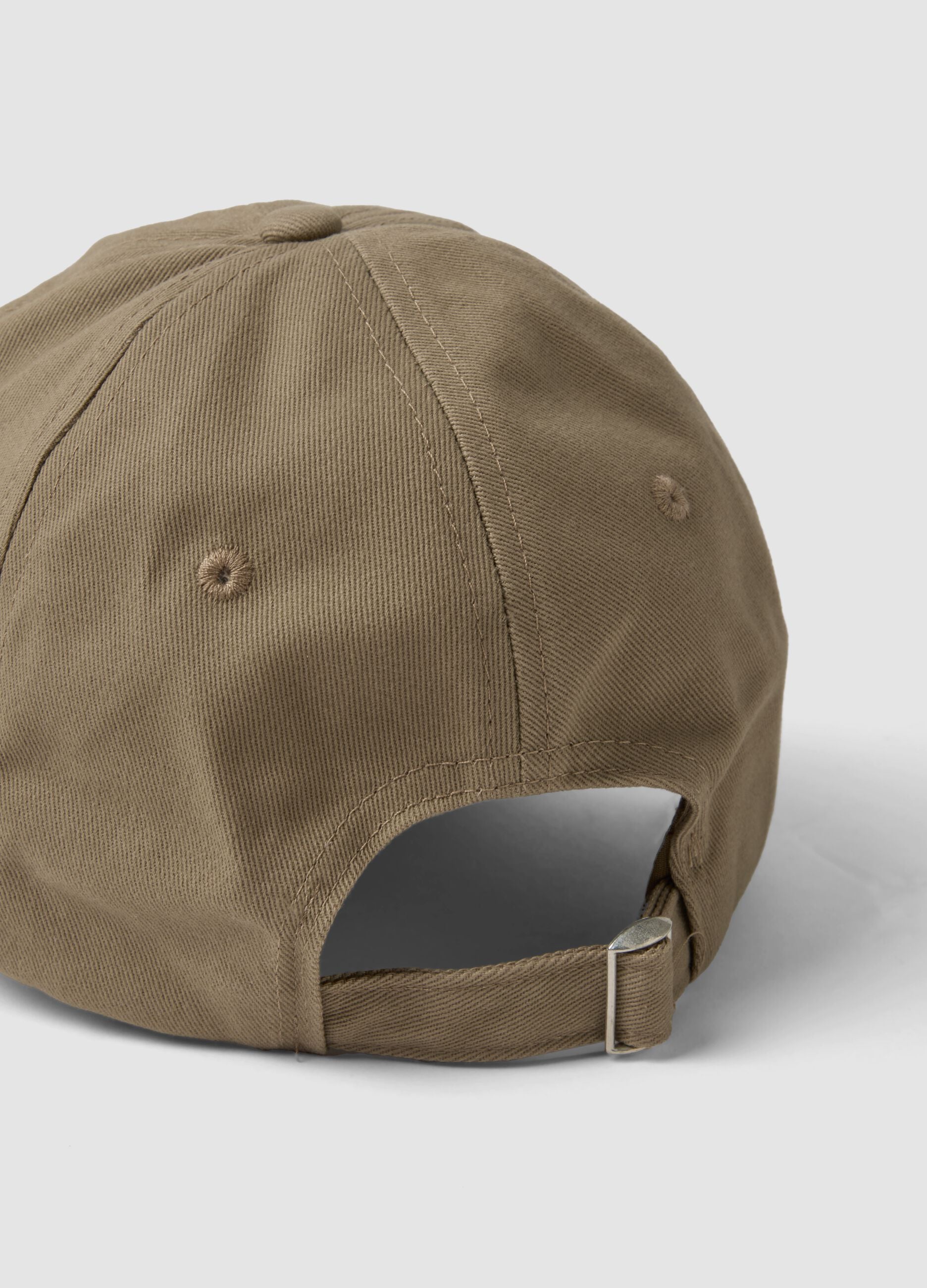 Beige pure cotton baseball cap