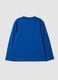 Blue organic cotton T-shirt with varsity print for boys_1
