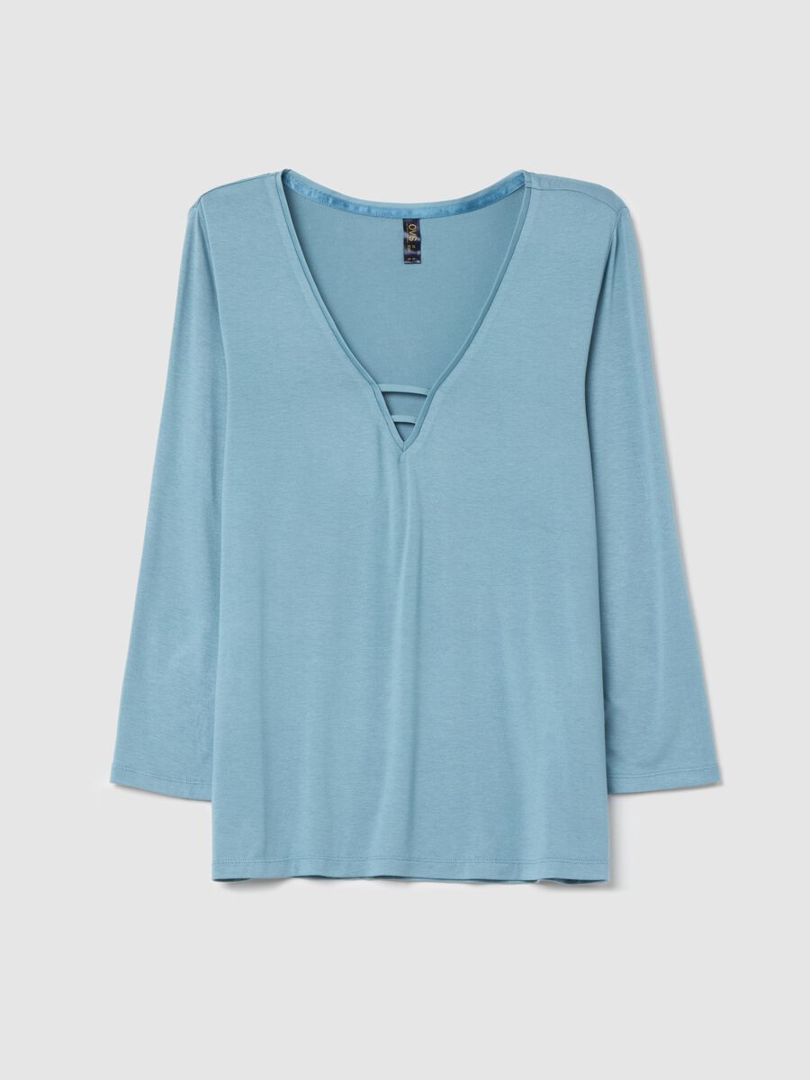 Pyjama top with V neck with detail_4