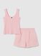 Women's Pink Cotton Vest and Shorts Pyjama Set_4