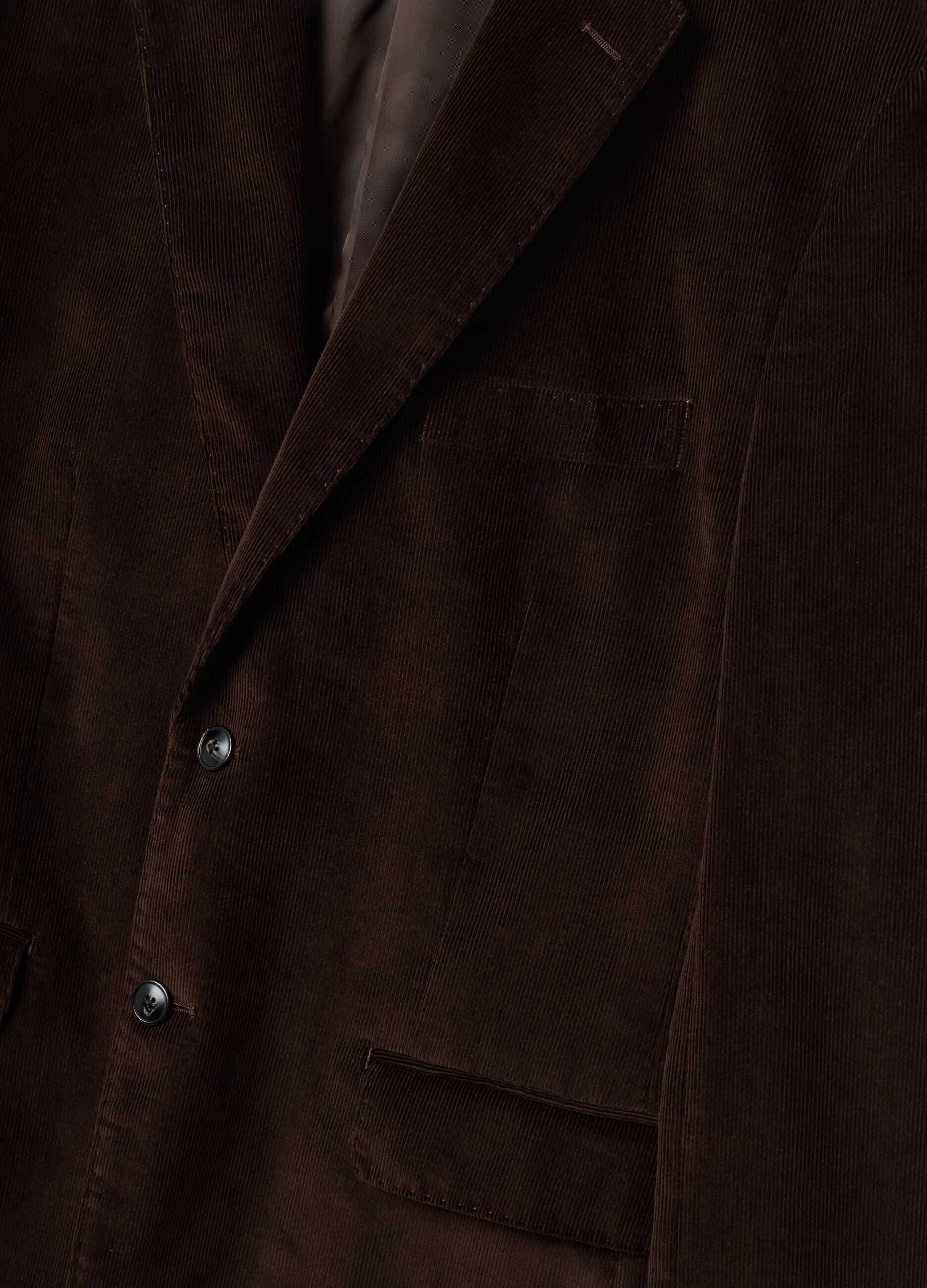 Blazer marrone in puro cotone regular fit a coste