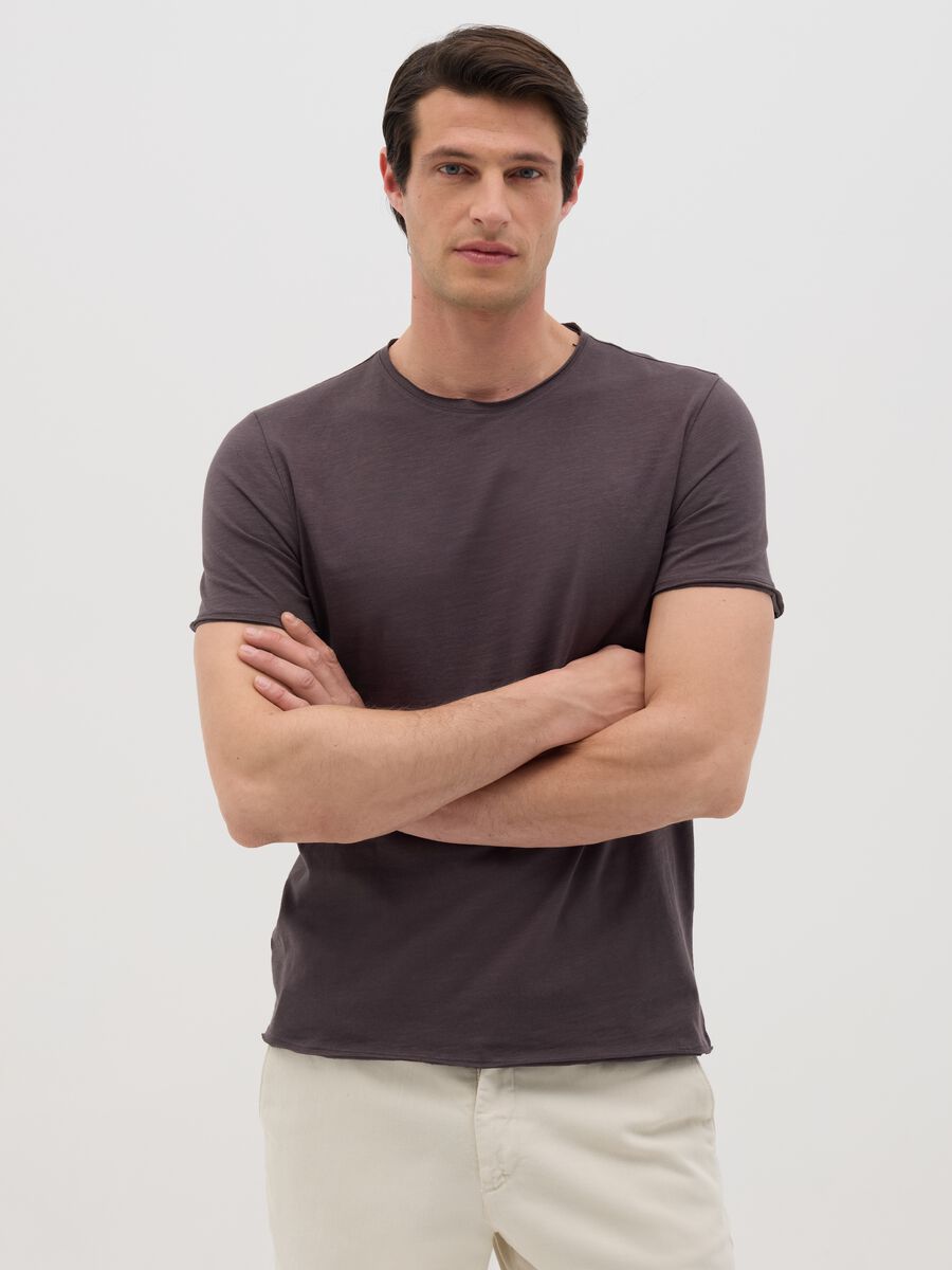Ovs Brown Cotton T-shirt_0