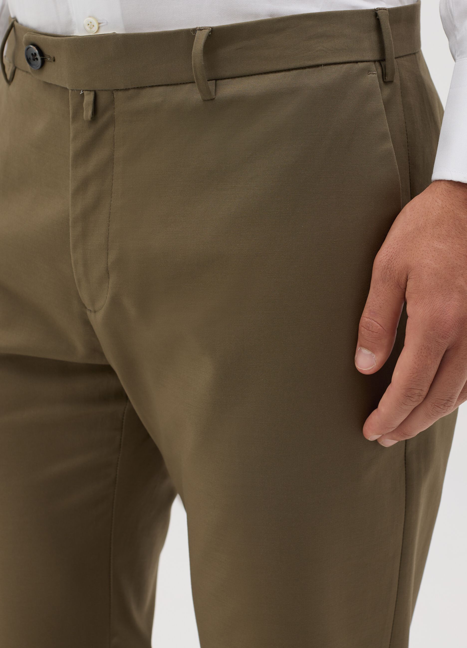 Brown slim-fit chino trousers