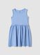 Sleeveless light blue pure cotton girls&rsquo; dress, regular fit_0