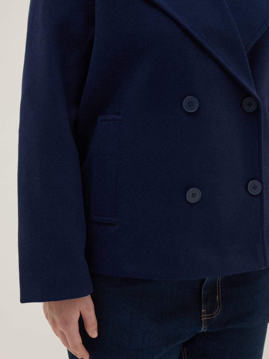 Blue Double-breasted Jacket, Regular Fit_3