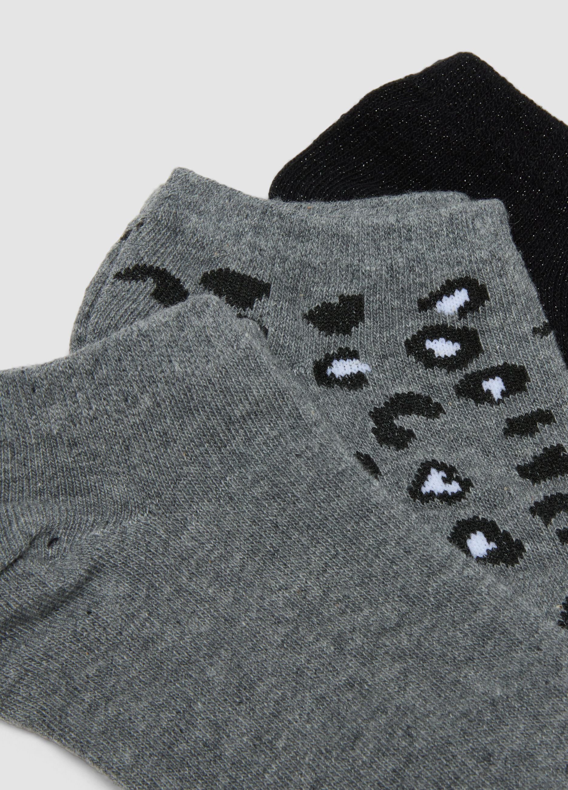 Five-pack of multicolour short socks in organic cotton blend