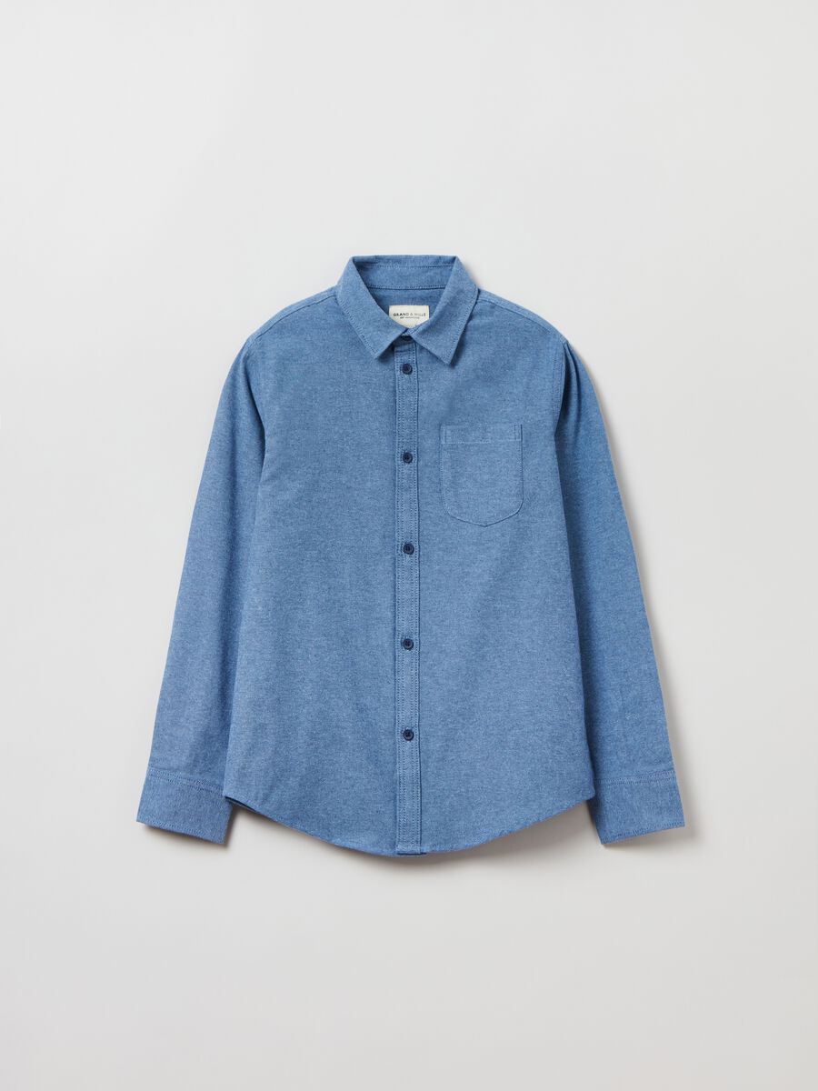 Camicia in twill di cotone_0