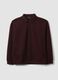Brown stretch polo-collar sweatshirt, relaxed fit_4