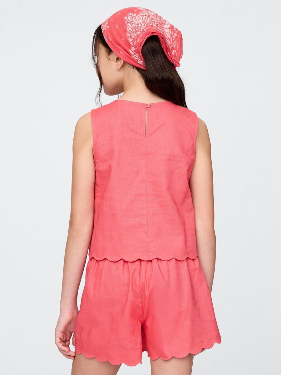 Girls' Orange Linen Blend Top_2