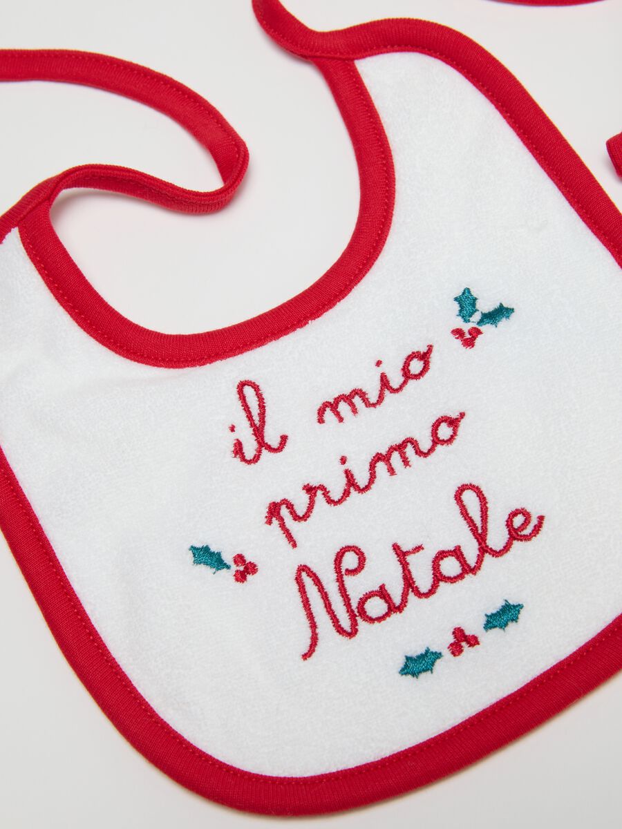 Bipack bavette natalizie da neonata in puro cotone multicolor_2