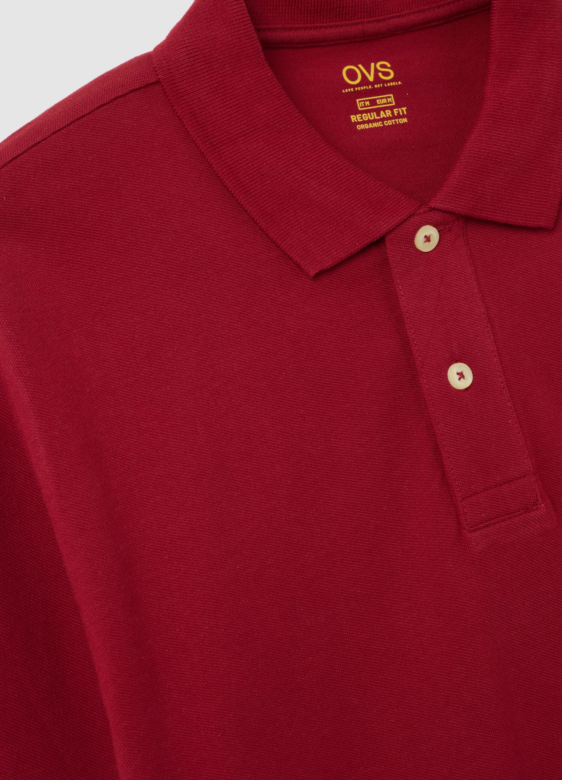 Polo in puro cotone rosso regular fit