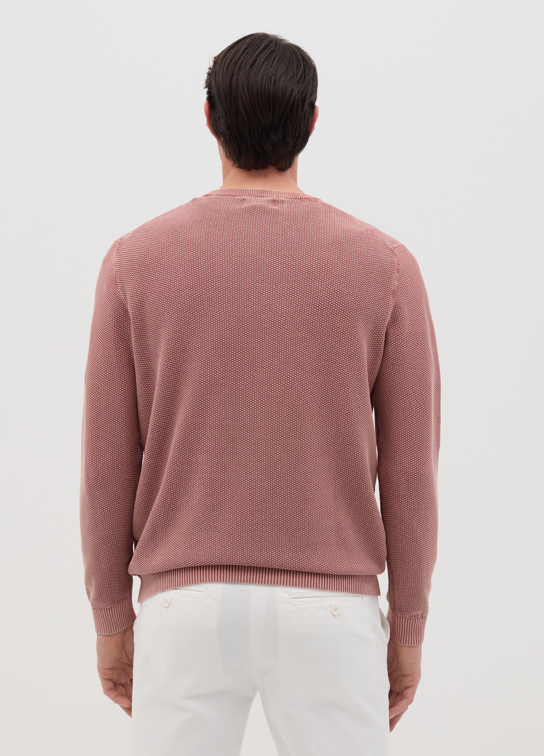 Men's regular fit pink pure cotton sweater