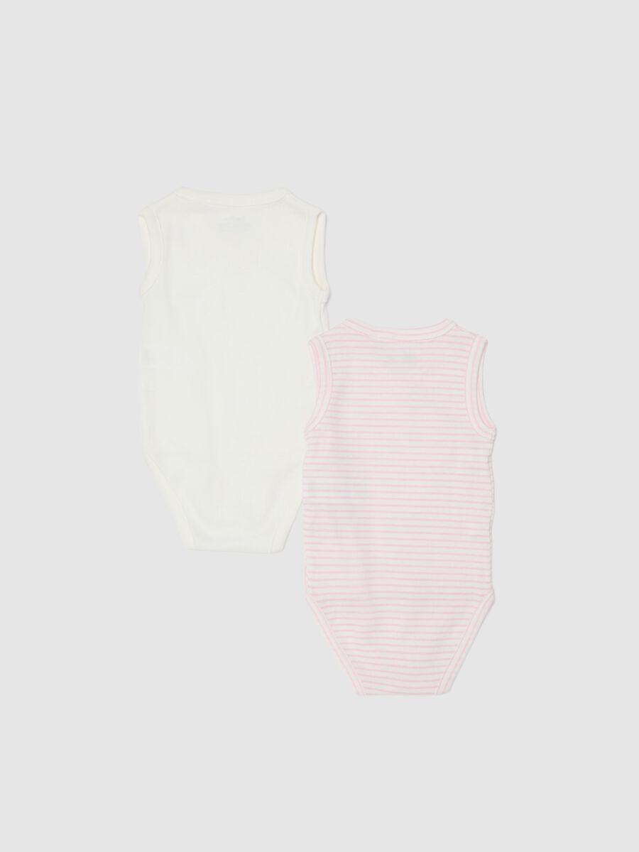 Two-pack multicolour pure cotton bodysuit regular fit for girls_1