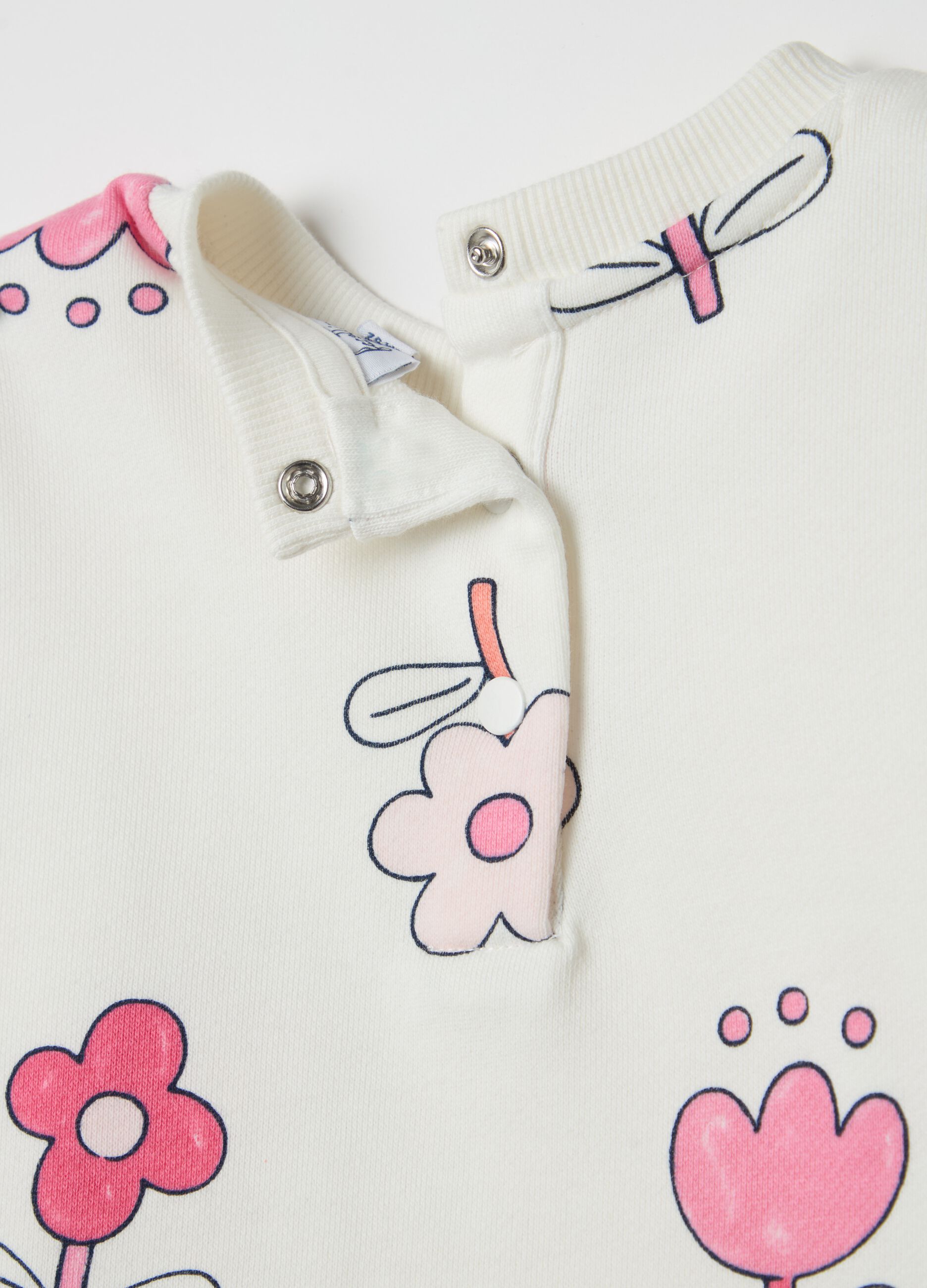 Cotton jogging set with flowers print