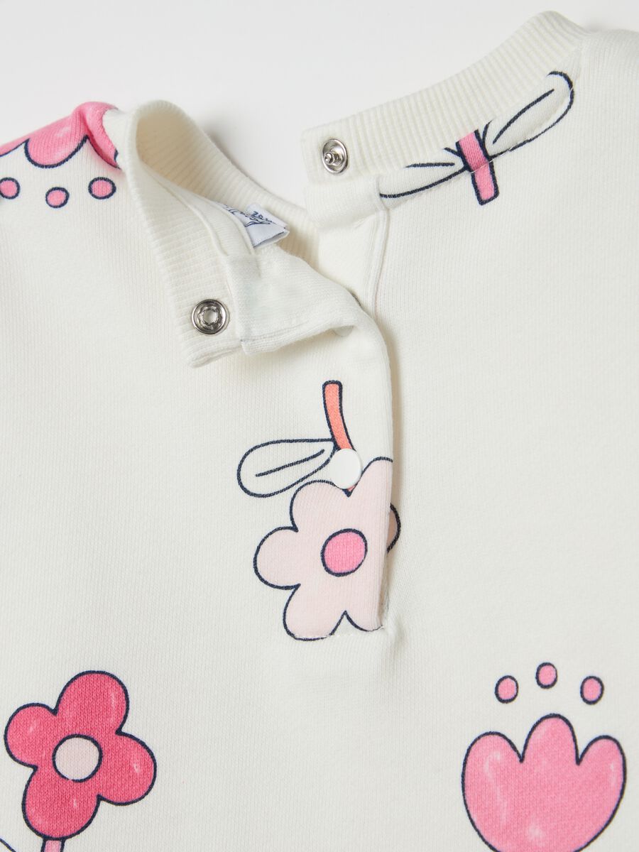 Cotton jogging set with flowers print_2