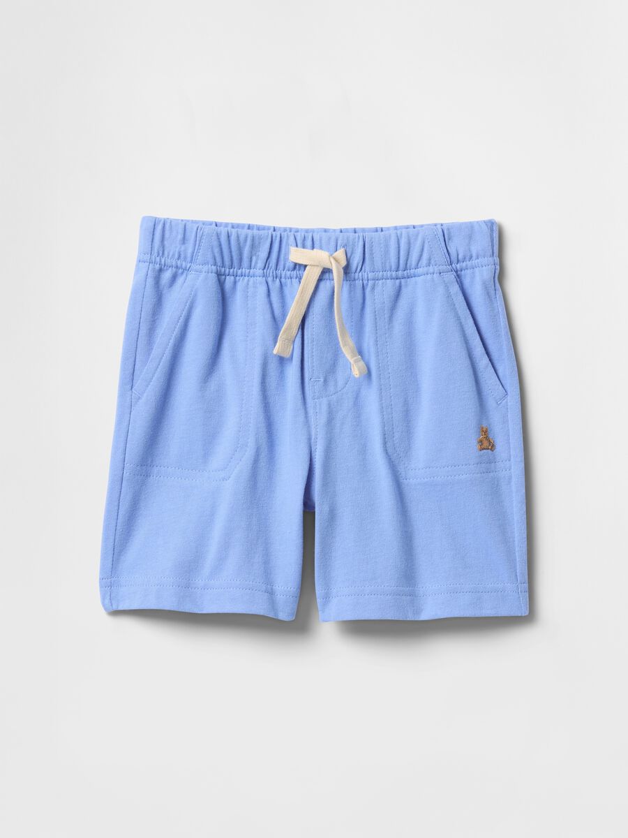 Stretch Cotton Shorts in Blue_0