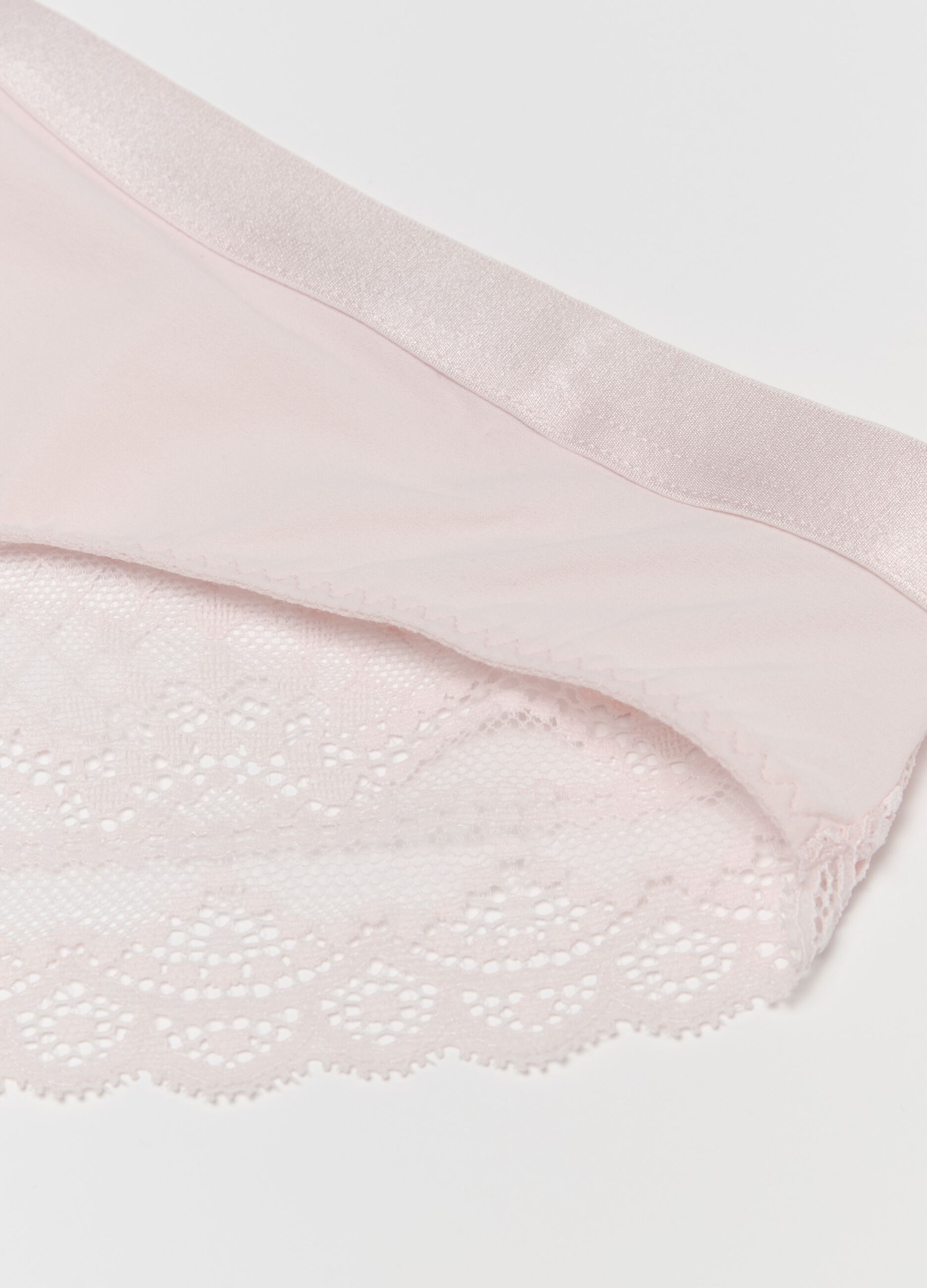 Microfibre Brazilian-cut briefs with lace back