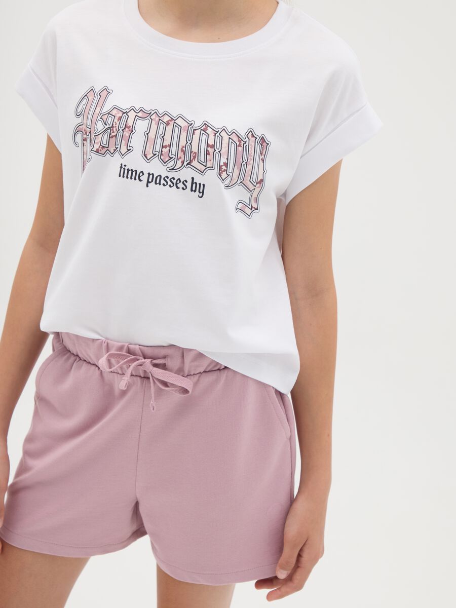 White and pink jogging set in cotton with print_3